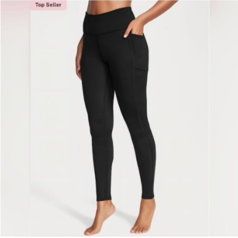 Victoria's Secret High Rise Flow On Point Leggings With Pockets Black Women's 10